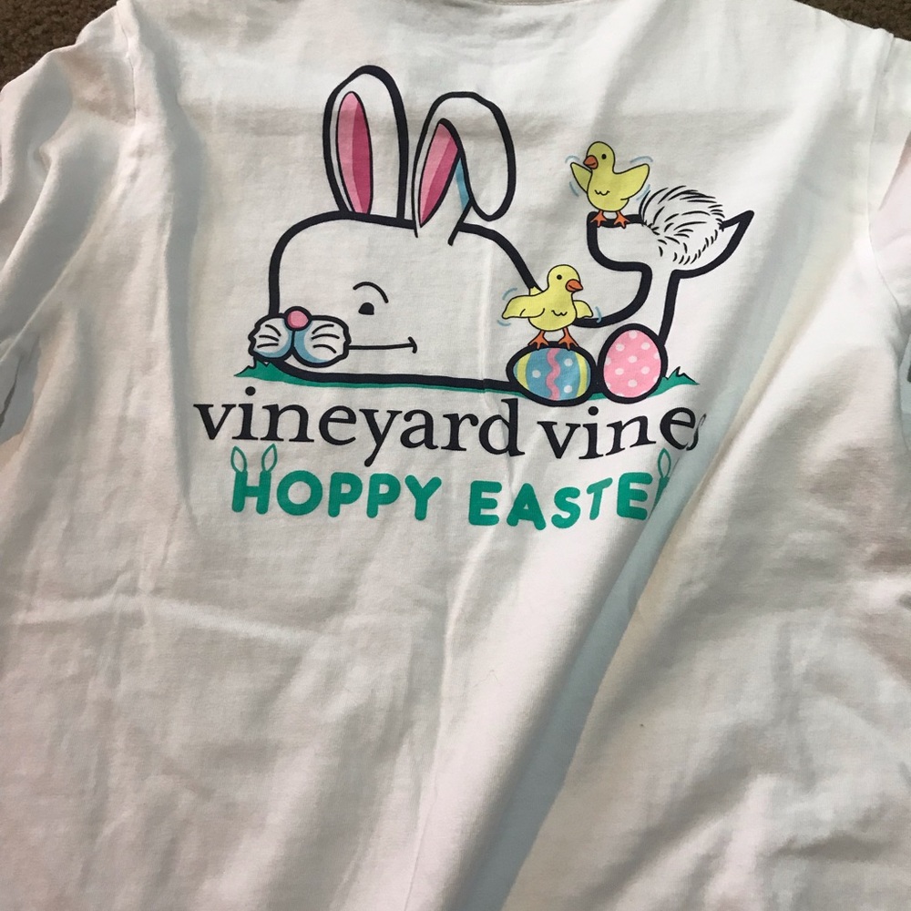 Vineyard Vines Easter Bunny Whale T-Shirt, Size Large (14)